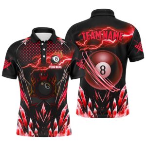 Red Icy Lightning 8 Ball Pool Polo&hellip;