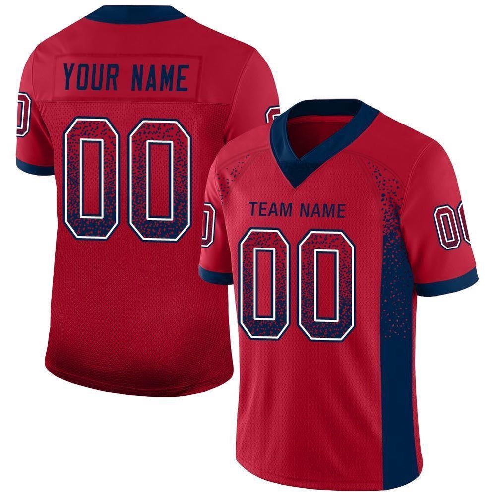 Red Navy White Mesh Drift Fashion Football Jersey, Personalized Football Jersey, Football Team Jersey, Football Outfits