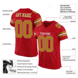 Red Old Gold White Mesh Authentic Football&hellip;