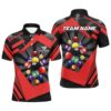 Red Polo Billiard 8 Ball Pool Polo Shirts, Best Custom Billiard Team Shirts, Personalized Billiard Polo Shirt