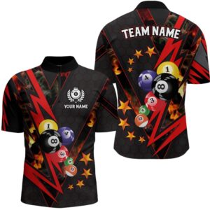 Red Thunder Billiard Balls 3D Jersey Shirts&hellip;