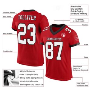 Red White Black Mesh Authentic Football Jersey,&hellip;