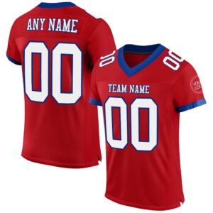 Red White Royal Mesh Authentic Football Jersey,&hellip;