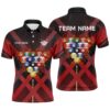 Red, Yellow And Black Billiard Full Printing Polo Shirts, Custom Billiard Polo Shirts, Personalized Billiard Polo Shirt