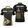 Retro American Flag Billiard Polo Shirts Custom Patriotic Billiard Polo Uniform, Personalized Billiard Polo Shirt