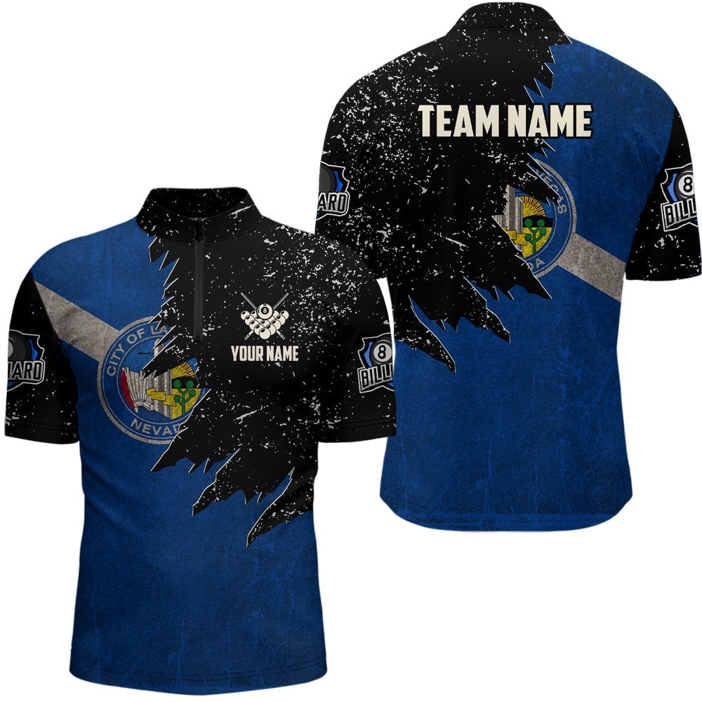 Retro Las Vegas Flag Billiard Pool Shirts Custom Patriotic Billiard Jersey Uniform, Personalized Billiard Team Jersey Shirt