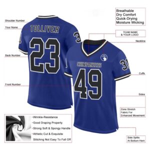 Royal Black White Mesh Authentic Throwback Football&hellip;