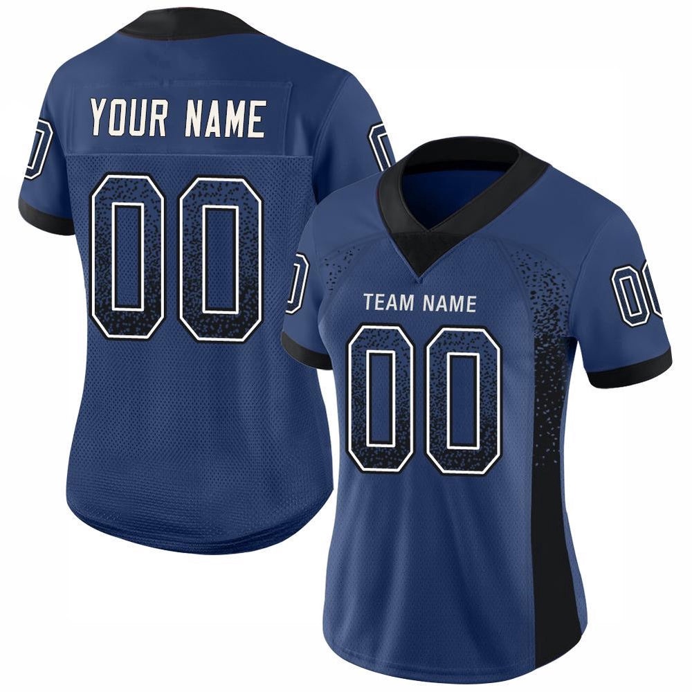 Royal Black White Mesh Drift Fashion Football Jersey, Personalized Football Jersey, Football Team Jersey, Football Outfits