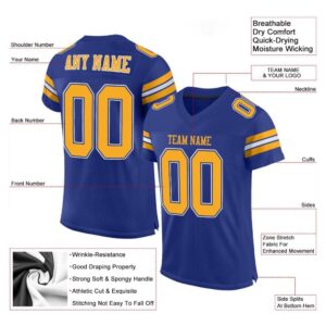 Royal Gold White Mesh Authentic Football Jersey,&hellip;