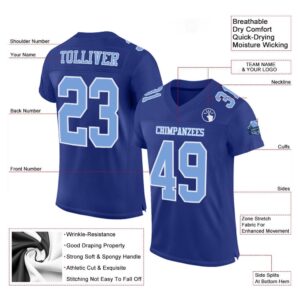 Royal Light Blue White Mesh Authentic Football&hellip;