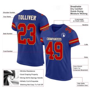 Royal Red Old Gold Mesh Authentic Football&hellip;