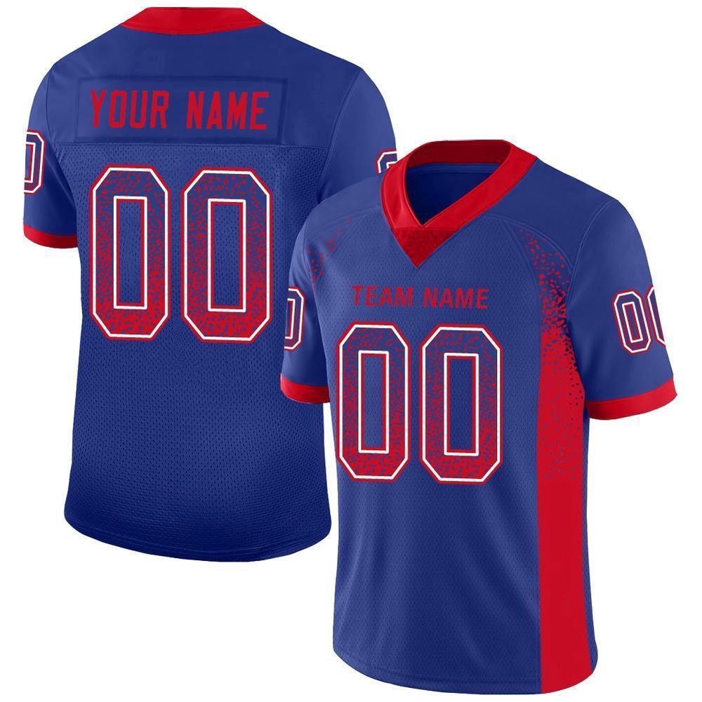 Royal Red White Mesh Drift Fashion Football Jersey, Personalized Football Jersey, Football Team Jersey, Football Outfits