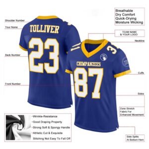 Royal White Gold Mesh Authentic Football Jersey,&hellip;