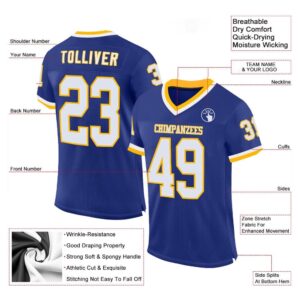 Royal White Gold Mesh Authentic Throwback Football&hellip;