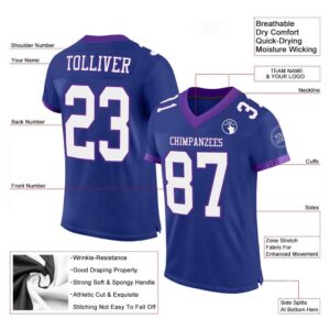 Royal White Purple Mesh Authentic Football Jersey,&hellip;