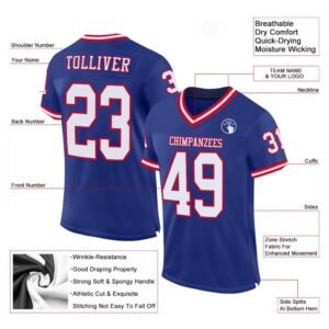 Royal White Red Mesh Authentic Throwback Football&hellip;