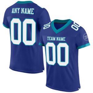 Royal White Teal Mesh Authentic Football Jersey,&hellip;