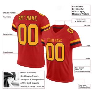 Scarlet Gold Black Mesh Authentic Football Jersey Personalized Football Jersey Football Team Jersey Football Outfits 2 gijfio.jpg