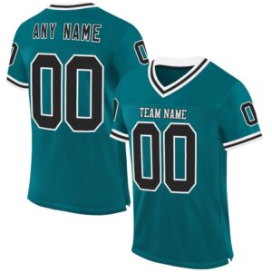 Teal Black White Mesh Authentic Throwback Football&hellip;