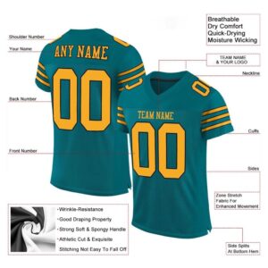 Teal Gold Black Mesh Authentic Football Jersey Personalized Football Jersey Football Team Jersey Football Outfits 2 krwbjg.jpg