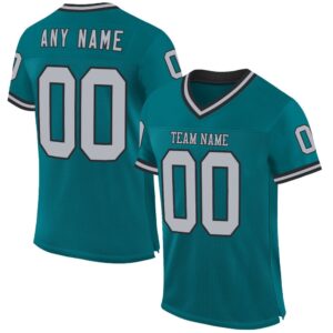 Teal Gray Black Mesh Authentic Throwback Football&hellip;