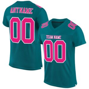 Teal Hot Pink White Mesh Authentic Football&hellip;
