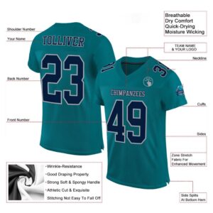 Teal Navy Gray Mesh Authentic Football Jersey Personalized Football Jersey Football Team Jersey Football Outfits 2 ynjtms.jpg