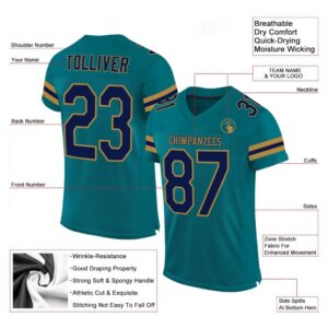 Teal Navy Old Gold Mesh Authentic Football Jersey Personalized Football Jersey Football Team Jersey Football Outfits 2 zibdhs.jpg