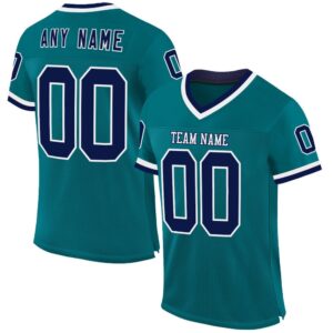 Teal Navy White Mesh Authentic Throwback Football&hellip;