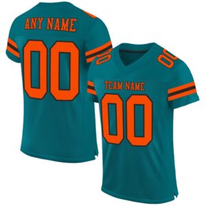 Teal Orange Black Mesh Authentic Football Jersey,&hellip;