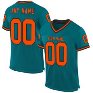 Teal Orange Black Mesh Authentic Throwback Football&hellip;