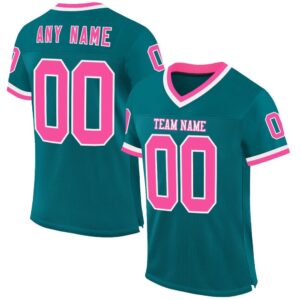 Teal Pink White Mesh Authentic Throwback Football&hellip;