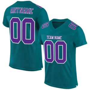 Teal Purple White Mesh Authentic Football Jersey,&hellip;