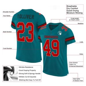 Teal Red Black Mesh Authentic Football Jersey Personalized Football Jersey Football Team Jersey Football Outfits 2 ke7611.jpg