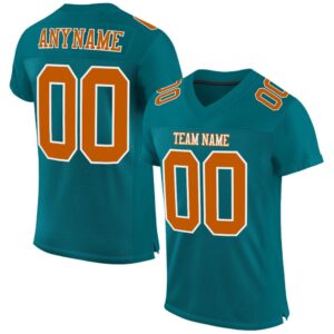 Teal Texas Orange White Mesh Authentic Football&hellip;