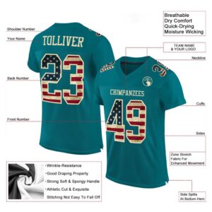 Teal Vintage USA Flag City Cream Mesh Authentic Football Jersey Personalized Football Jersey Football Team Jersey Football Outfits 2 yccyu5.jpg