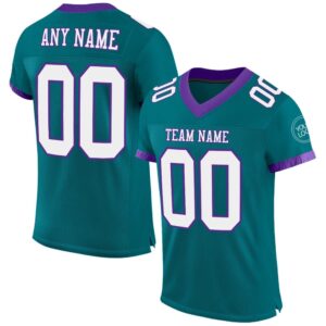 Teal White Purple Mesh Authentic Football Jersey,&hellip;