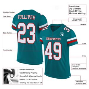 Teal White Red Mesh Authentic Football Jersey Personalized Football Jersey Football Team Jersey Football Outfits 2 prt96u.jpg