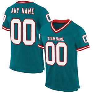 Teal White Red Mesh Authentic Throwback Football&hellip;