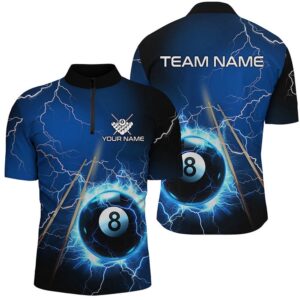 Thunder Lighting Blue 8 Ball Billiards Jersey&hellip;