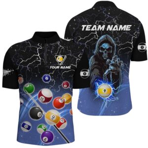 Thunder Lighting Blue Billiard Balls Jersey Shirts&hellip;