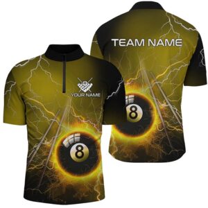 Thunder Lighting Yellow 8 Ball Billiard Jersey&hellip;
