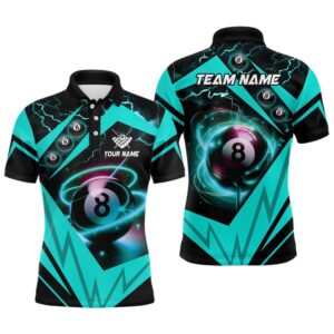 Turquoise 8 Ball Pool Billiard Polo Custom&hellip;