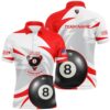 US Flag 8 Ball Pool Red Black Billiard Balls Polo, Personalized Billiard Polo Shirt