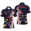 US Flag Billiard Balls Polo Shirts, Custom 8 Ball Pattern Billiard Polo, Personalized Billiard Polo Shirt