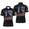 US Flag Pattern Blue Player Billiards Team Polo, Personalized Billiard Polo Shirt