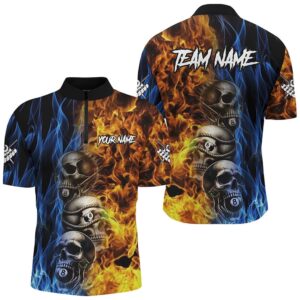Unique Skull Fire Water 3D Billiard Shirts,&hellip;
