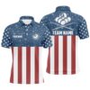 US Flag BW Pattern Billiard Black White Polo Shirts, Custom Billiards Polo, Personalized Billiard Polo Shirt