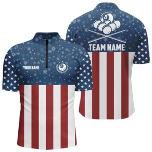 Us Flag Christmas Snowflakes Pattern Custom Patriotic&hellip;