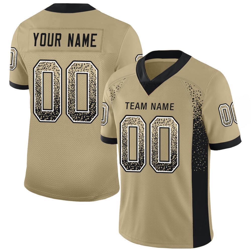 Vegas Gold Black White Mesh Drift Fashion Football Jersey, Personalized Football Jersey, Football Team Jersey, Football Outfits